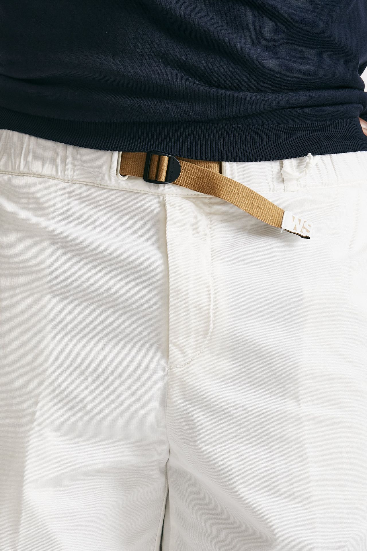 Bermuda in cotone e lino stretch bianco