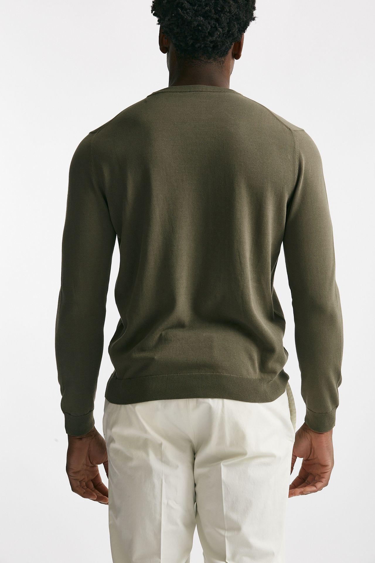 Maglia in cotone girocollo verde