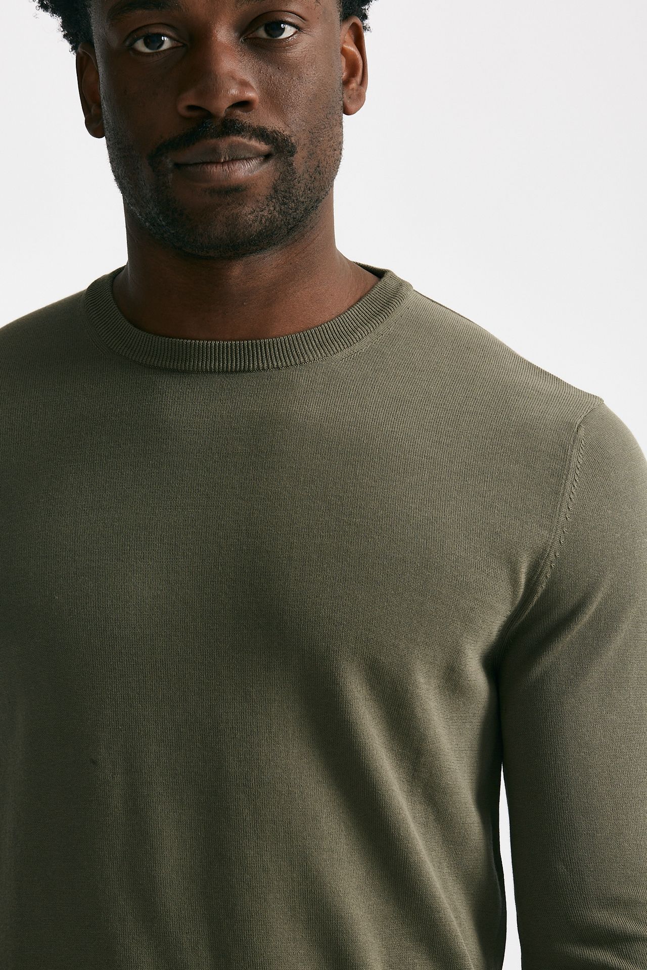 Maglia in cotone girocollo verde