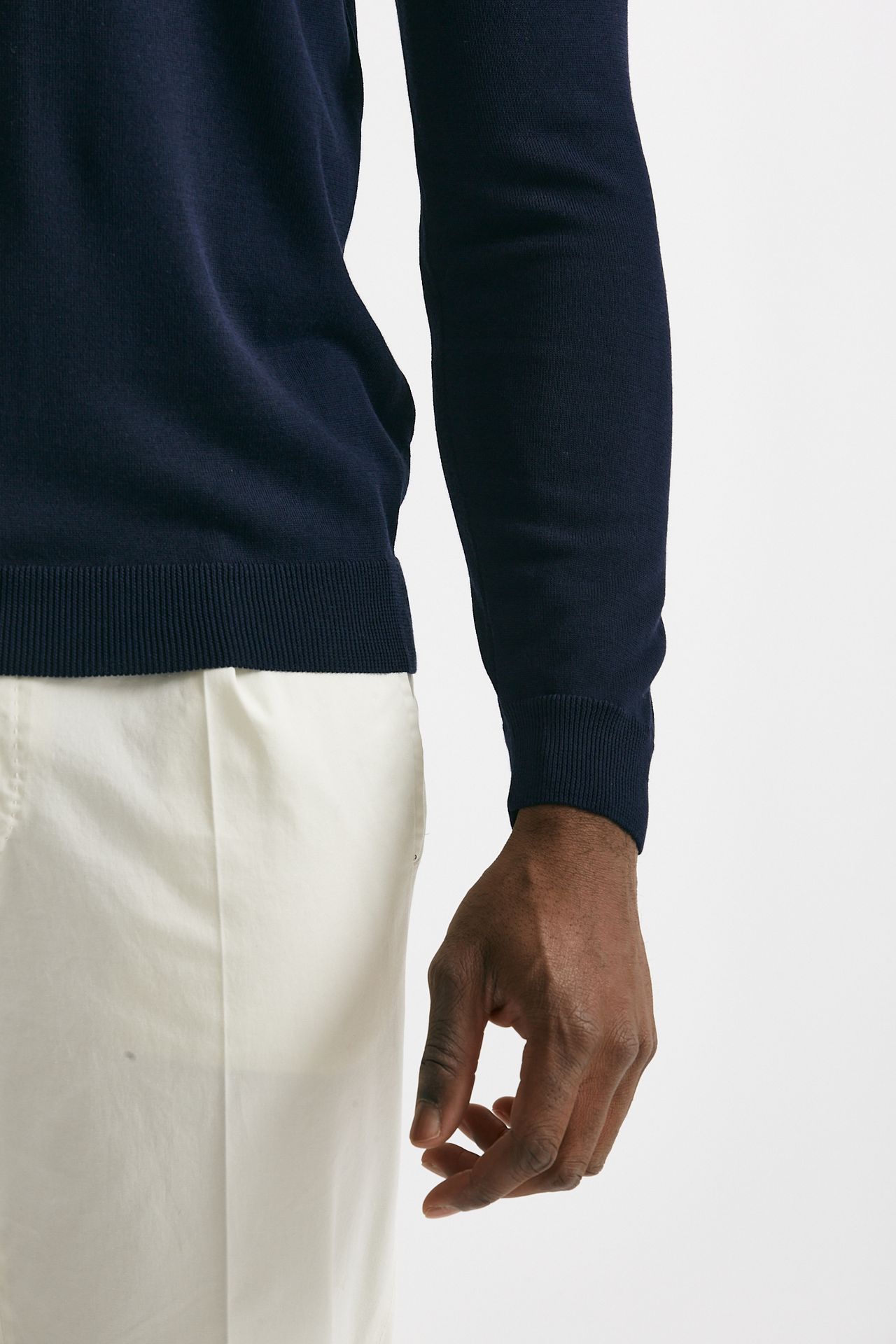 Maglia in cotone girocollo blu