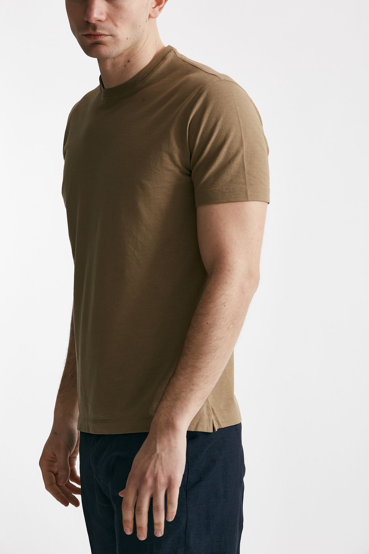 T shirt in cotone cammello Icecotton