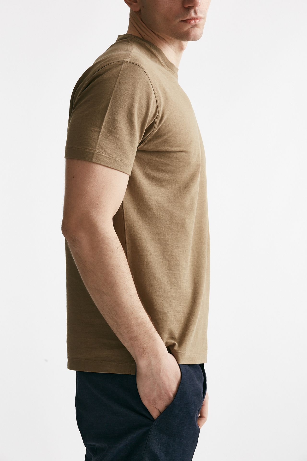 T shirt in cotone cammello Icecotton